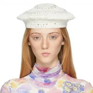 Ganni | Accessories | Ganni Womens Cotton Knitted Beret In  display picture 3